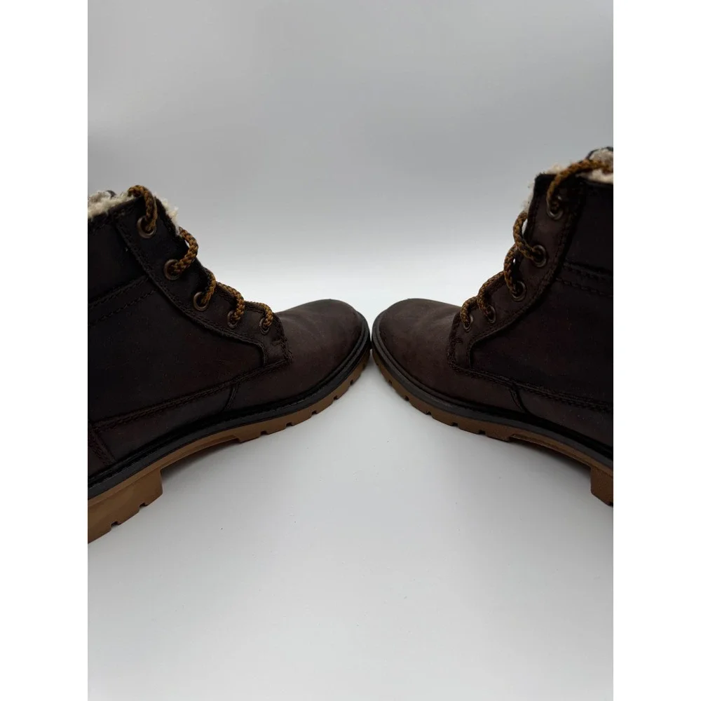 Kamik Griffon Mens Dark Brown Waterproof Leather Faux Fur Lined Winter Boots